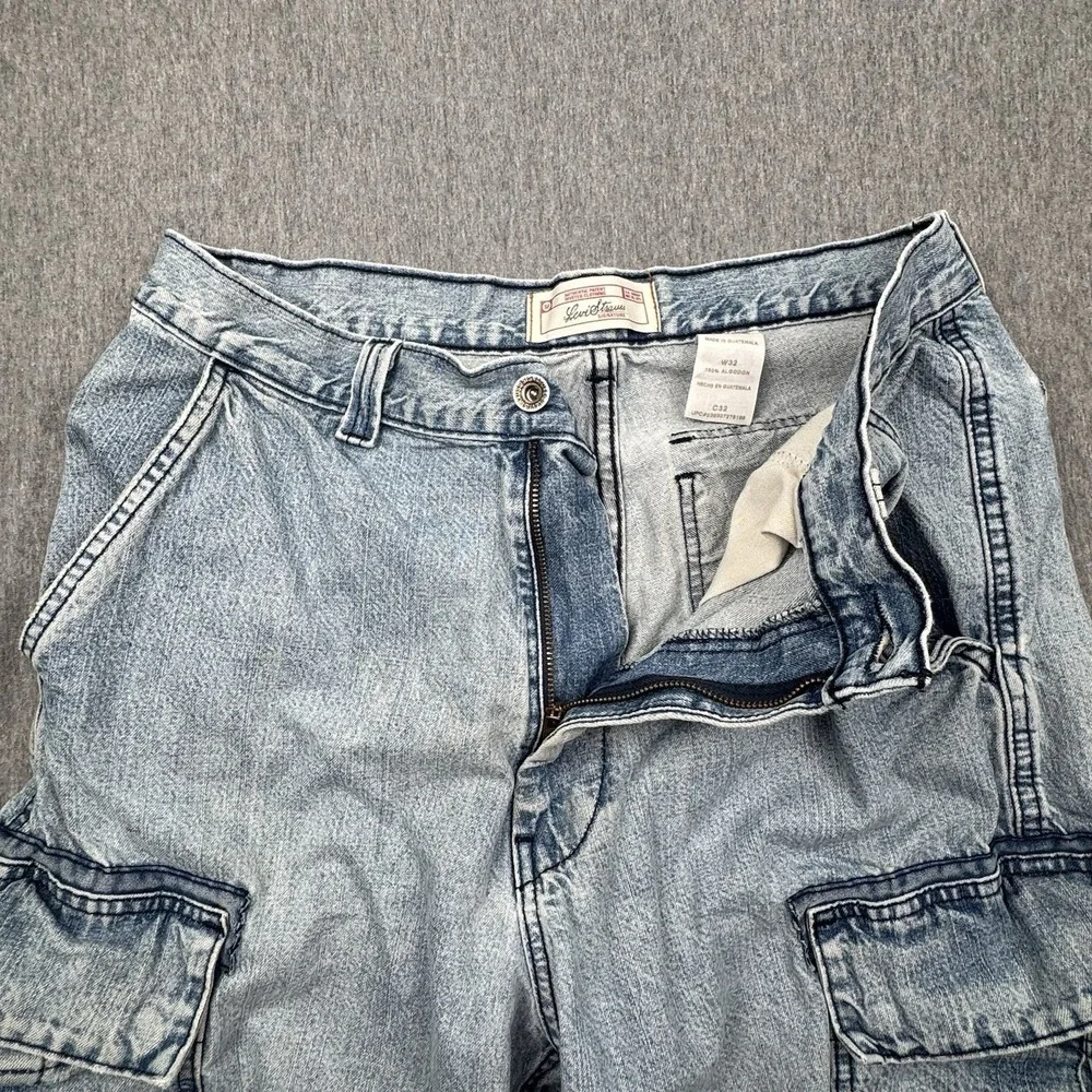 Levi Strauss Signature Jean Shorts Mens Sz 32 Baggy Denim Y2K Vtg Skater Grunge